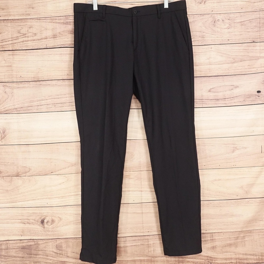 Zara Man Basic Dress Pants Mens 34 (37x31) Navy Slim Tapered Stretch Business